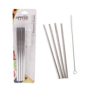 Stainless Steel Straight Smoothie Drinking Straws